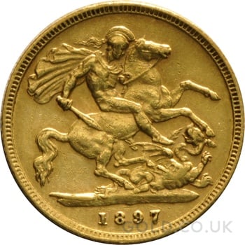 1897 Gold Half Sovereign Queen Victoria Old Head