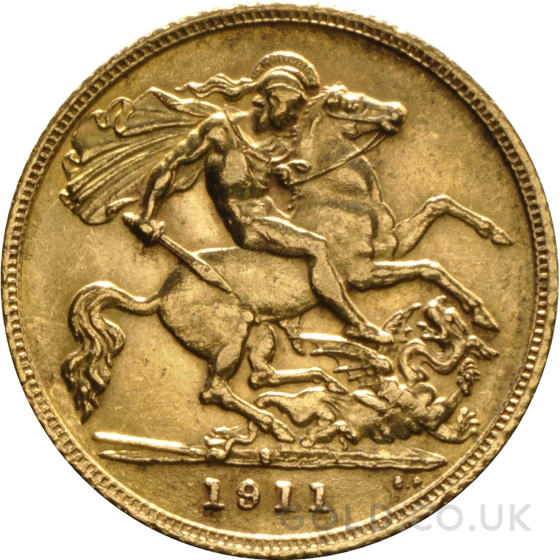 1911 Gold Half Sovereign George V Sydney