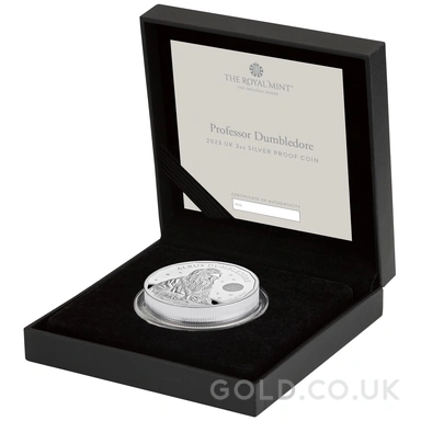 2023 Proof 2oz 25th Anniversary of Harry Potter Silver Coin Dumbledore Boxed