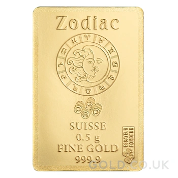 0.5g Gold Bar PAMP Zodiac Taurus Minted
