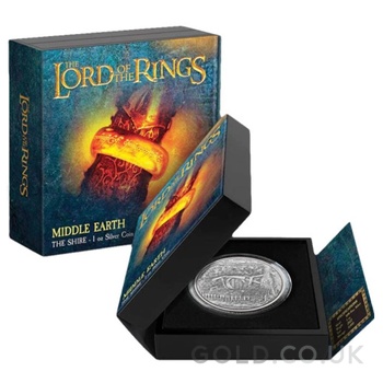 2022 Proof The Lord of the Rings Silver Coin The Shire 1oz Boxed