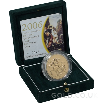 2006 Gold £5 Coin Brilliant Uncirculated Boxed
