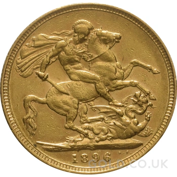 1896 Gold Sovereign Coin Queen Victoria Old Head Sydney