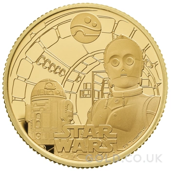 2023 1/4oz R2-D2 & C-3PO Star Wars Proof Gold Coin Boxed