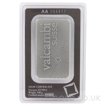 100g Palladium Bar Valcambi