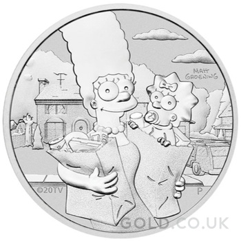 2021 Simpsons Silver Coin 1oz Marge and Maggie