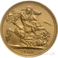 1980 Elizabeth II Decimal Head Gold Sovereign