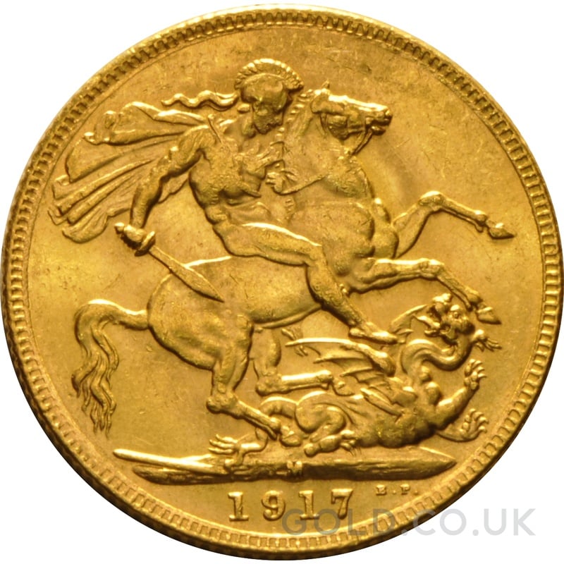 1917 Gold Sovereign Coin George V Melbourne