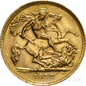 1912 Gold Half Sovereign George V Sydney