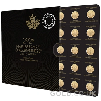 2026 MapleGram 25 x 1g Gold Coins