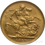 1910 Gold Sovereign Coin Edward VII (S)