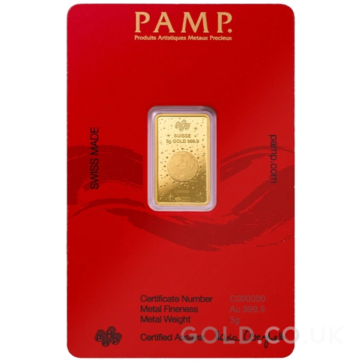 5g Gold Bar 2025 Year of the Snake PAMP