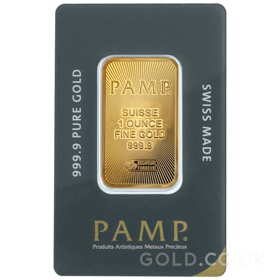1oz Gold Bar PAMP Suisse Minted