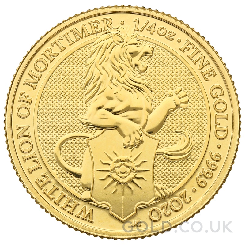 2020 1/4oz White Lion of Mortimer Gold Coin Queen's Beasts