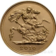 2010 Elizabeth II Fourth Head Gold Half Sovereign