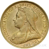Gold Sovereign Coin Victoria Old Veiled Head