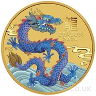 Painted Twentieth Ounce Gold Perth Mint Year of the Dragon (2024)