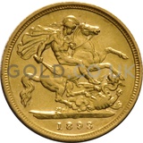 1893 Victoria  Old Head Gold Half Sovereign (London Mint)
