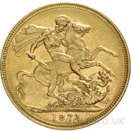 1872 Victoria Young Head Gold Sovereign (Melbourne Mint)