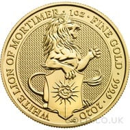 Gold 1oz White Lion of Mortimer (2020)