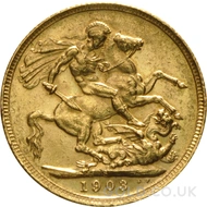 1903 Gold Sovereign Coin Edward VII (S)