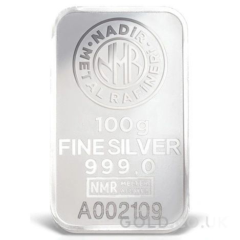 100g Silver Bar Nadir
