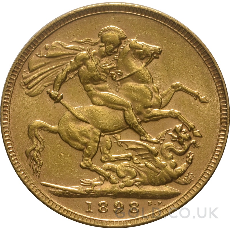 1898 Gold Sovereign Coin Queen Victoria Old Head