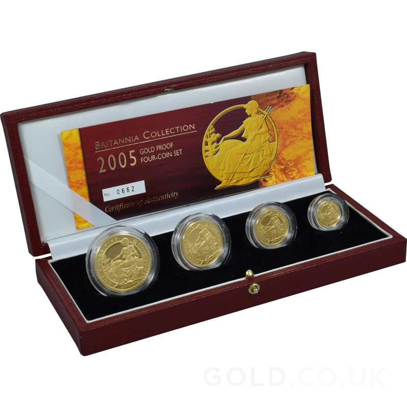 2005 Proof Gold Britannia 4 Coin Set Boxed
