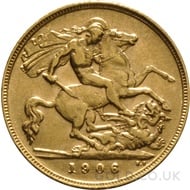 1906 Edward VII Gold Half Sovereign (London Mint)