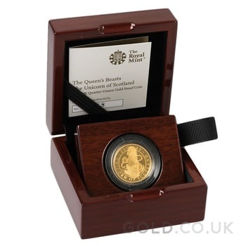 2017 1/4oz Proof Unicorn of Scotland Gold Coin Queen's Beasts Boxed