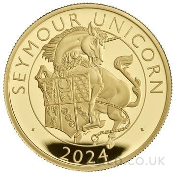 2024 Seymour Unicorn Gold Coin Tudor Beasts 1oz Proof Boxed