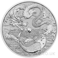 1oz Dragon & Koi Myths & Legends Silver Coin (2023)