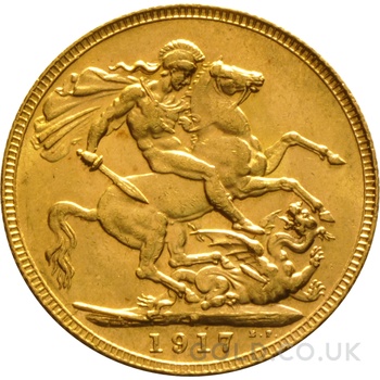 1917 Gold Sovereign Coin George V Perth