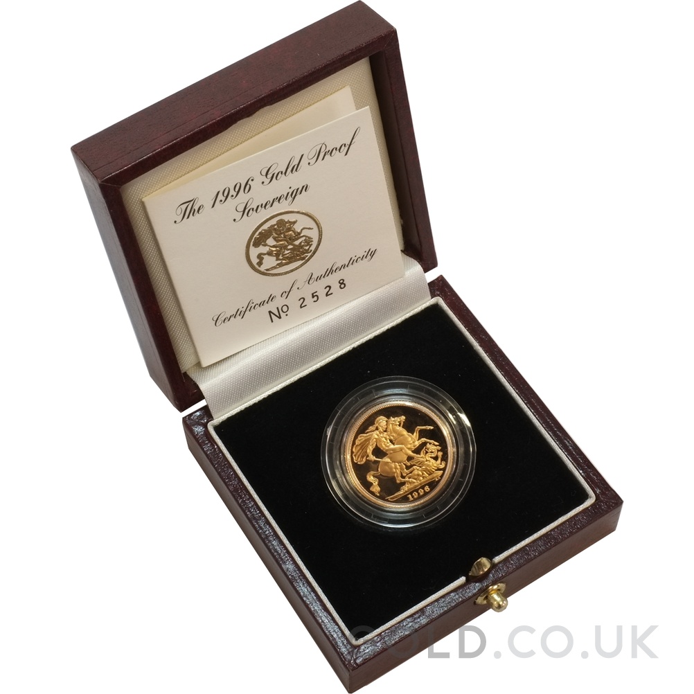 1996 Proof Gold Sovereign Boxed