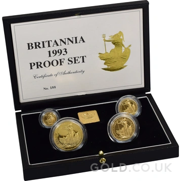 1993 Proof Gold Britannia 4 Coin Set Boxed