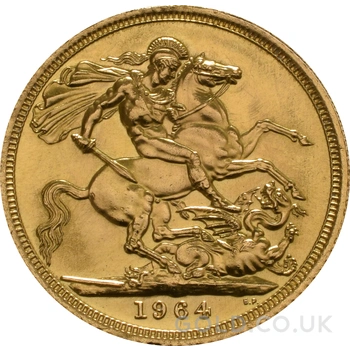 1964 Gold Sovereign Coin Elizabeth II Young Head