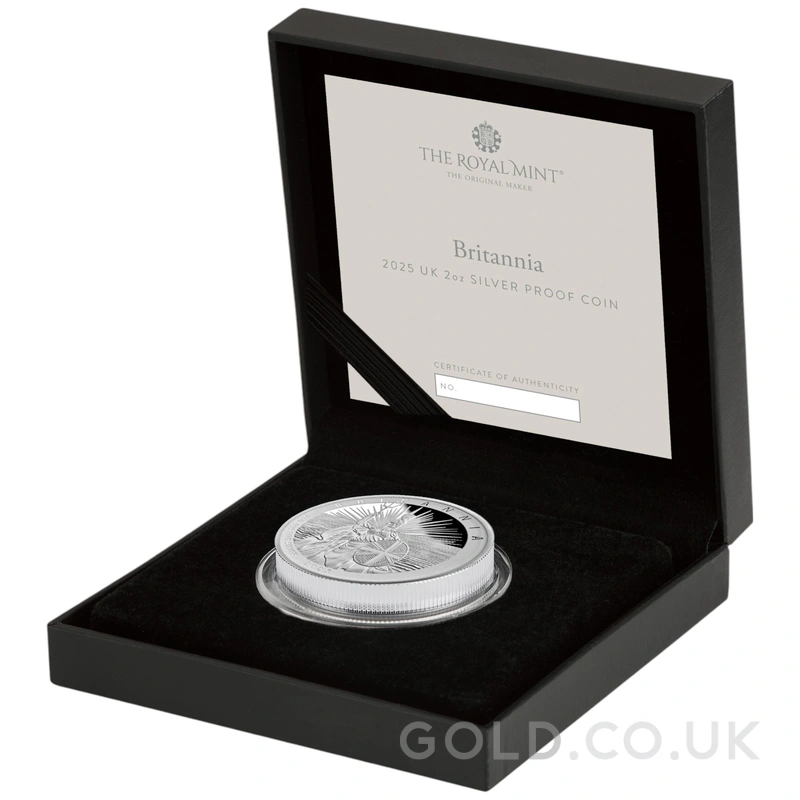 2025 Britannia 2oz Silver Proof Coin Boxed
