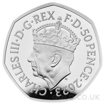 2023 Proof 50p Silver Coin Coronation of King Charles III Boxed