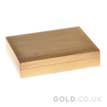 Large Oak Coin Gift Box 5 x Gold Sovereigns