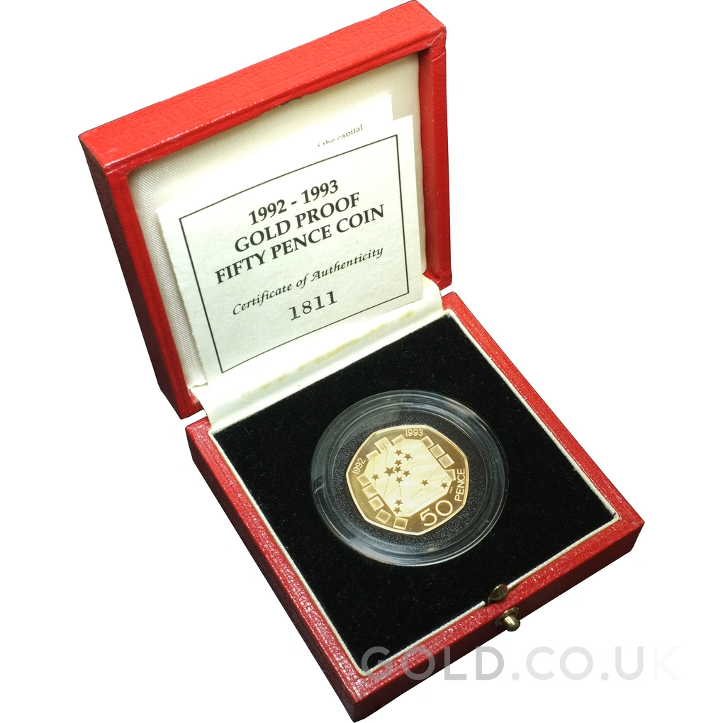 1993 Proof 50p Gold Coin Presidency of the EU Boxed