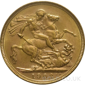 1902 Gold Sovereign Coin Edward VII Perth