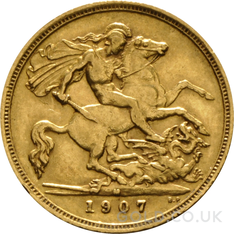 1907 Gold Half Sovereign Edward VII Melbourne