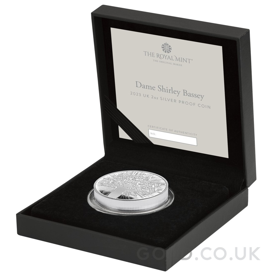 2023 Proof 2oz Shirley Bassey Silver Coin Music Legends Boxed