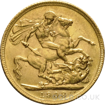 1908 Gold Sovereign Coin Edward VII