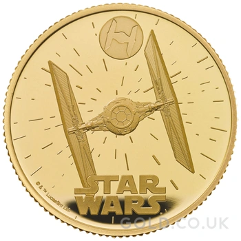 2024 1/4oz TIE Fighter Star Wars Proof Gold Coin Boxed