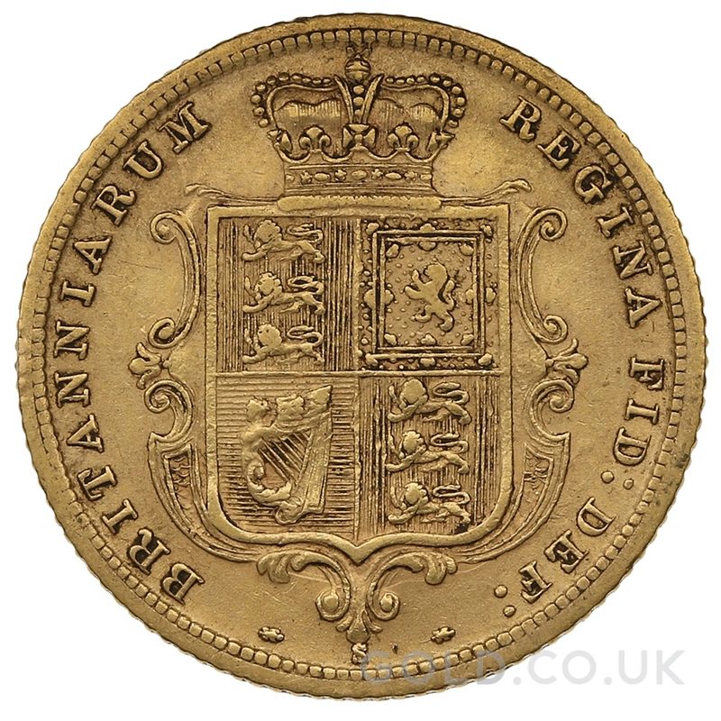1883 Gold Half Sovereign Queen Victoria Young Head Shield Back Sydney