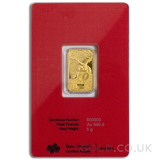 5g Gold Bar Year of the Ox PAMP