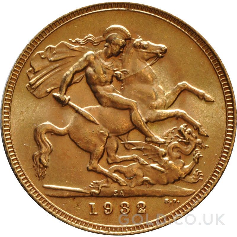 1932 Gold Sovereign Coin George V SA