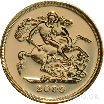 2009 Gold Half Sovereign Elizabeth II Fourth Head