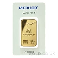 50g Metalor Gold Bar